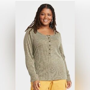 Olive green long sleeve top